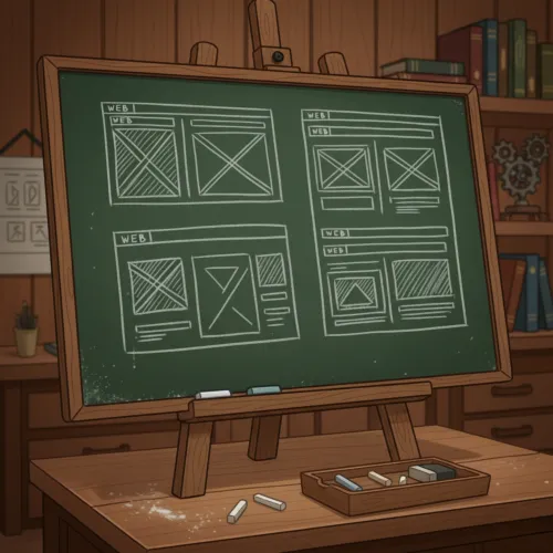 Detalle de bocetos y herramientas de trabajo