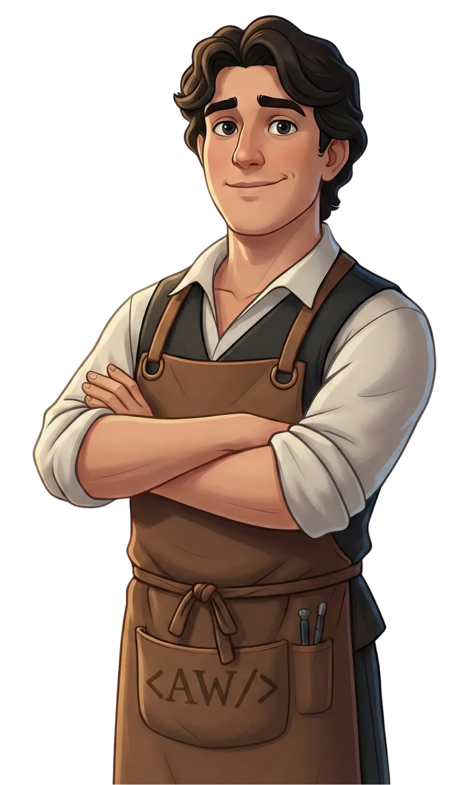 Ilustración de desarrollador web estilo artesano