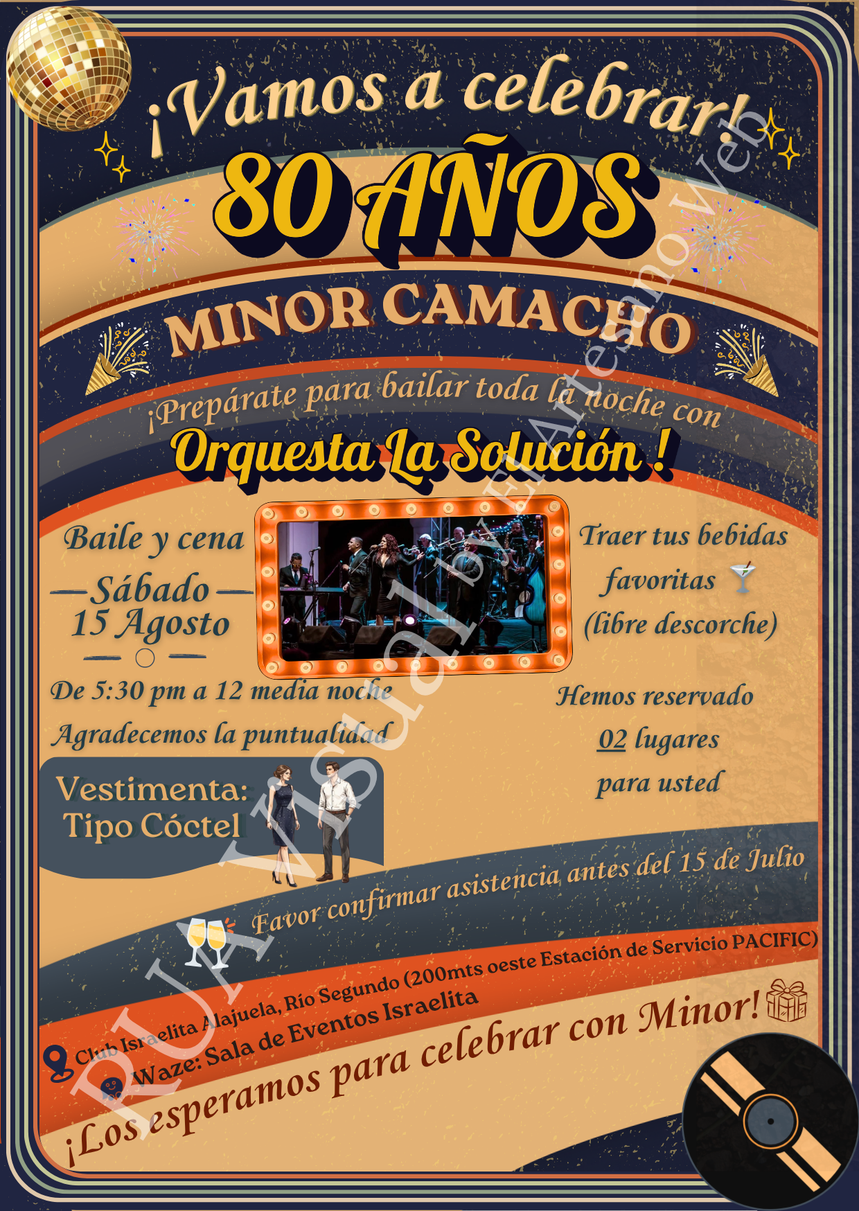 Invitación de cumpleaños · 80 años - imagen 1